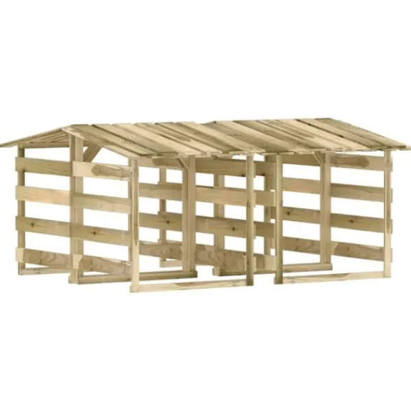 vidaXL Pergola med tak 4 delar 100x90x100 cm impregnerad furu
