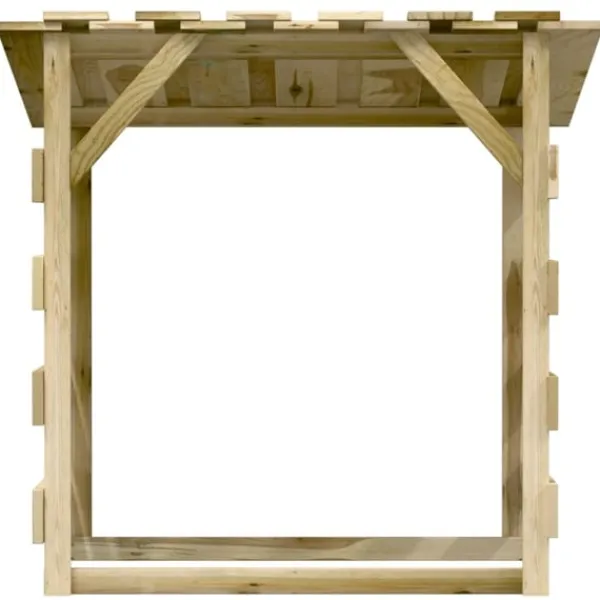vidaXL Pergola med tak 4 delar 100x90x100 cm impregnerad furu