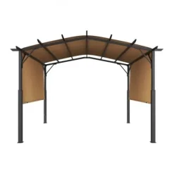 Clearance Pergola, 304,8x304,8x254 cm, Beige, Metall Valvbågar, Spaljéer, Bersåer & Pergolor