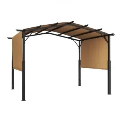 Clearance Pergola, 304,8x304,8x254 cm, Beige, Metall Valvbågar, Spaljéer, Bersåer & Pergolor