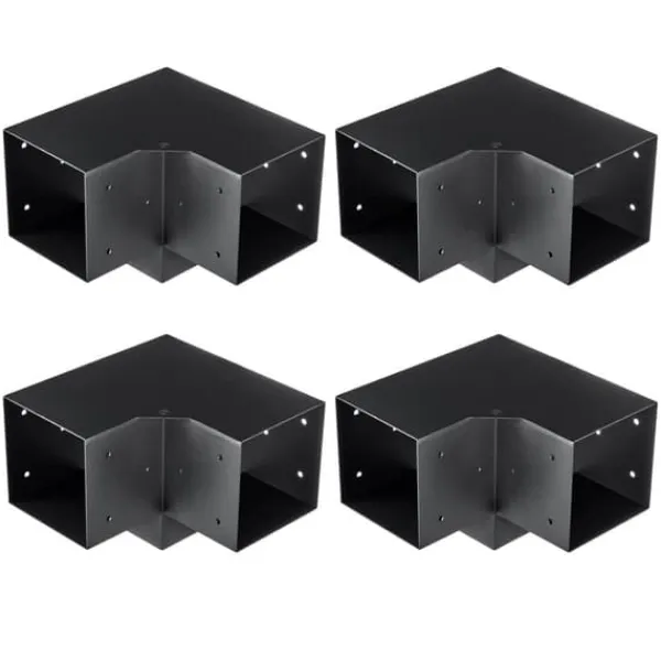 Pergolafäste Kit 152x152mm, 4st 3-vägs Heavy Duty Hörnfästen för DIY, enkel installation för pergola och uteplats.