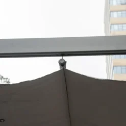 Clearance Pergola/paviljong 3×3×2,23 m, skjutbart tak, aluminium, kolgrå/mörkgrå Valvbågar, Spaljéer, Bersåer & Pergolor