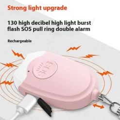 Discount Personlig Alarm Ficklampa Bärbar Självförsvar 130dB Högljudd Varning Nyckelring Säkerhetslampor