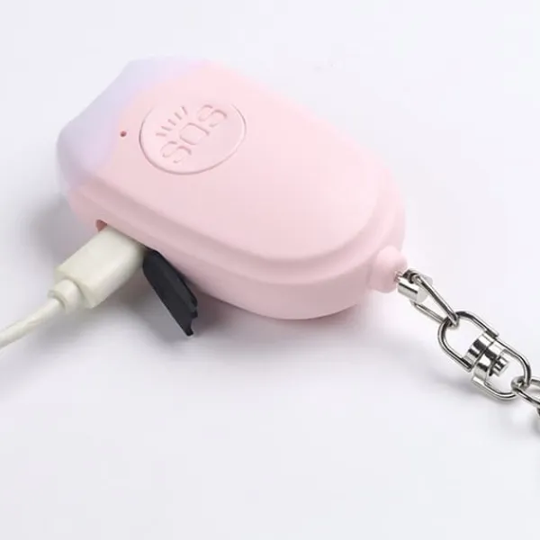 Discount Personlig Alarm Ficklampa Bärbar Självförsvar 130dB Högljudd Varning Nyckelring Säkerhetslampor
