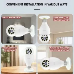 Outlet glödlampa säkerhetskamera WiFi glödlampa säkerhetskameror trådlös utomhus glödlampa kamera rörelsedetektering Kameror för hemsäkerhet Säkerhetsmonitorer & Videokameror