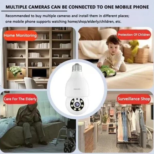 Outlet glödlampa säkerhetskamera WiFi glödlampa säkerhetskameror trådlös utomhus glödlampa kamera rörelsedetektering Kameror för hemsäkerhet Säkerhetsmonitorer & Videokameror