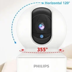 Philips TAI6000W/93 Trådlös Övervakningskamera – WiFi/4G, 1080p HD, Pan/Tilt, Rörelsedetektering, IR-nattvision, För Hem & Kontor
