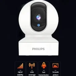 Philips TAI6000W/93 Trådlös Övervakningskamera – WiFi/4G, 1080p HD, Pan/Tilt, Rörelsedetektering, IR-nattvision, För Hem & Kontor