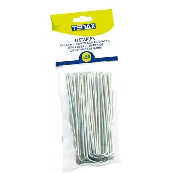 Hot Picchetti à U - TENAX - 20 stycken - 15 cm - Fäste för trädgård - Praktisk och hållbar Markduk & Fiberduk