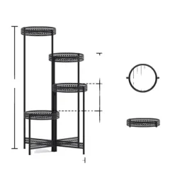 Plantehållare, Modern Minimalistisk, Metall, Svart,4 Lager