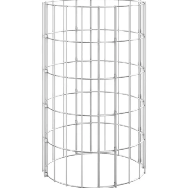 Planteringsgabion 3 st upphöjd rund galvaniserat stål Ø30x50 cm - Gabion - Gabioner - Home & Living