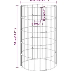 Planteringsgabion 3 st upphöjd rund galvaniserat stål Ø30x50 cm - Gabion - Gabioner - Home & Living