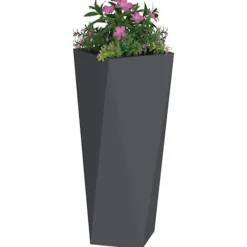 vidaXL Planteringskärl 2 pcs Antracit 30 x 30 x 75 cm Stål