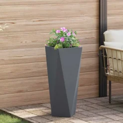 vidaXL Planteringskärl 2 pcs Antracit 30 x 30 x 75 cm Stål