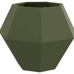 Clearance Planteringskärl Olivgrön 75 x 75 x 60 cm Stål Krukor & Växtbehållare