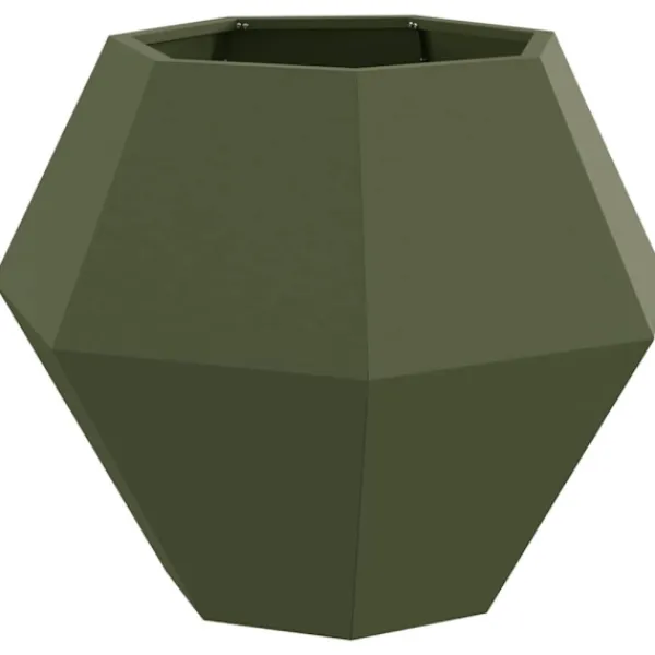 Clearance Planteringskärl Olivgrön 75 x 75 x 60 cm Stål Krukor & Växtbehållare