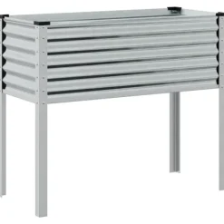 Planteringslåda i galvaniserat stål för trädgård och balkong | Storlek: 100x41x90 cm