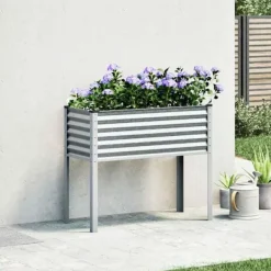 Planteringslåda i galvaniserat stål för trädgård och balkong | Storlek: 100x41x90 cm
