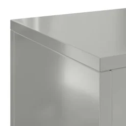 Discount Planteringslåda i galvaniserat stål - 2 st utomhus blomsterställ | Storlek: 24x24x75 cm | Färg: Grå Växtställ