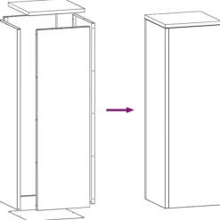 Discount Planteringslåda i galvaniserat stål - 2 st utomhus blomsterställ | Storlek: 24x24x75 cm | Färg: Grå Växtställ