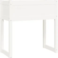 Sale Planteringslåda i massivt furu - Stabil och dekorativ | Färg: Vit | Storlek: 78x40x81 cm Planteringsbänkar