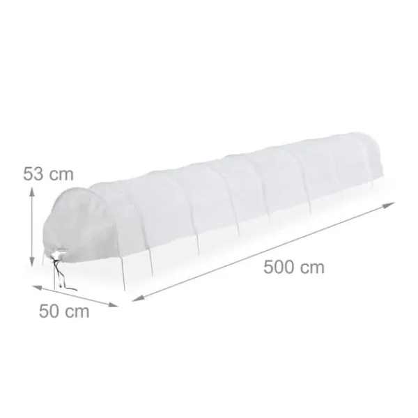 Planthustunnel Set, 500x53x50 cm, Vit