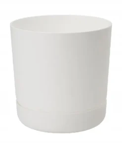 Plastkruka med stativ 13x14,6cm vit matt
