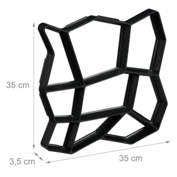 Outlet Plattformsform, 3,5x35x35 cm, Svart Trädgårdsprydnader