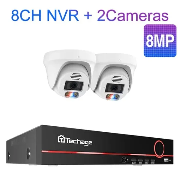 Best POE Säkerhetskamerasystem, 4K-upplösning, Ansiktsigenkänning, , 3T(户外运动), 8CH 2pcs 8MP Camera Säkerhetsmonitorer & Videokameror