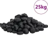 Polerad småsten 25 kg - Dekorativ akvarie- och trädgårdssten | Färg: Svart | Storlek: 2-5 cm
