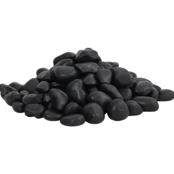 Polerad småsten 25 kg - Dekorativ akvarie- och trädgårdssten | Färg: Svart | Storlek: 2-5 cm