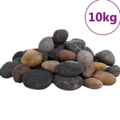 vidaXL Polerad småsten 10 kg blandade färger 5-8 cm