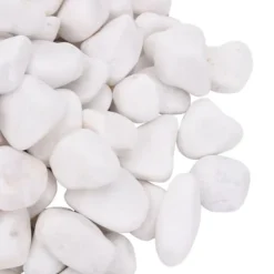 Polerad småsten 25 kg för akvarium och trädgård | Färg: Vit | Storlek: 2-5 cm