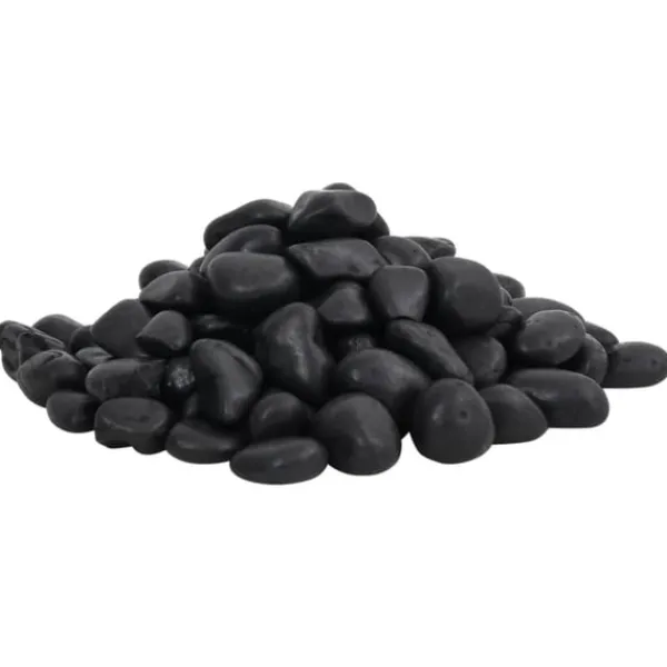 vidaXL Polerad småsten 25 kg svart 2-5 cm