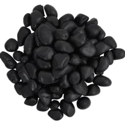 vidaXL Polerad småsten 25 kg svart 2-5 cm
