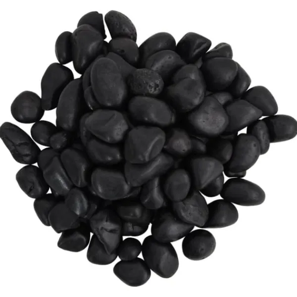 vidaXL Polerad småsten 25 kg svart 2-5 cm