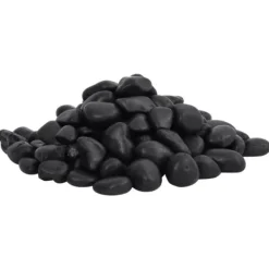 vidaXL Polerad småsten 25 kg svart 2-5 cm