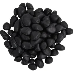 vidaXL Polerad småsten 25 kg svart 2-5 cm
