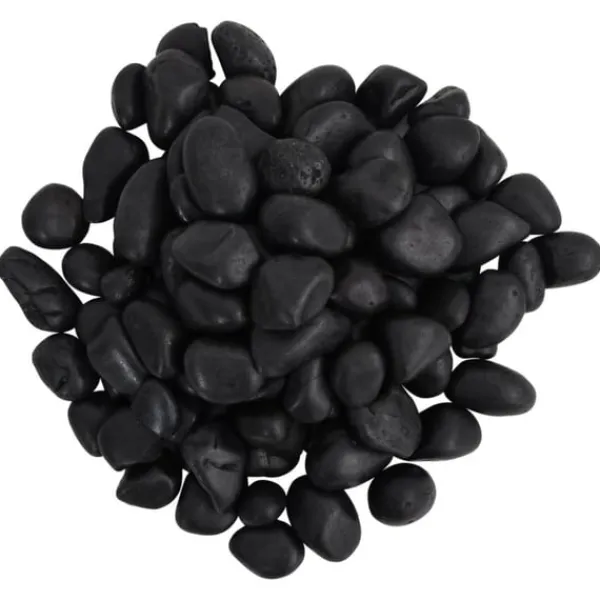 vidaXL Polerad småsten 25 kg svart 2-5 cm
