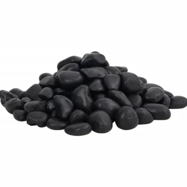 New Polerad småsten 10 kg svart 2-5 cm Trädgårdsstenar & Klivstenar