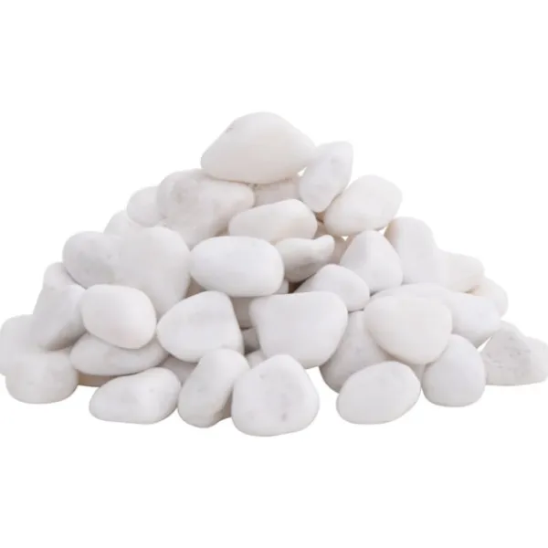 vidaXL Polerad småsten 25 kg vit 2-5 cm