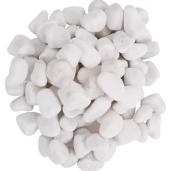 vidaXL Polerad småsten 25 kg vit 2-5 cm