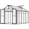 Hot Polykarbonatväxthus 8x12 Ft, Utomhus Walk-in Växthus, idealisk för trädgårdsskötsel Växthus