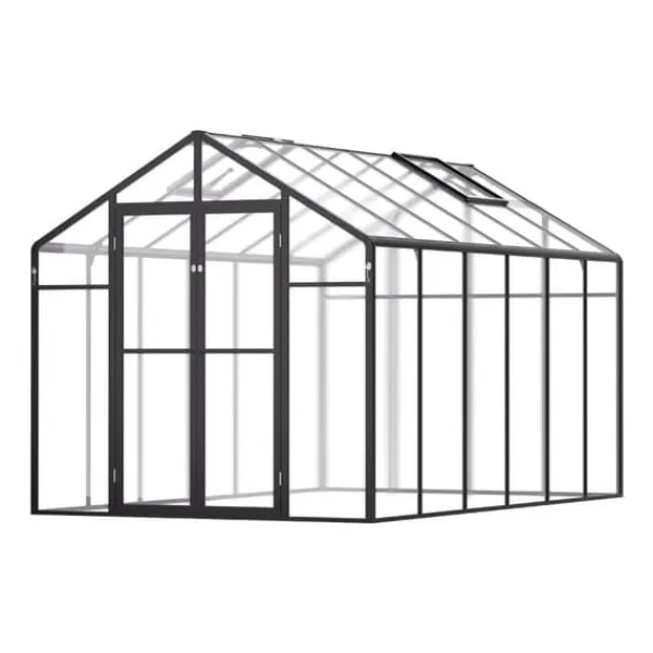 Hot Polykarbonatväxthus 8x12 Ft, Utomhus Walk-in Växthus, idealisk för trädgårdsskötsel Växthus
