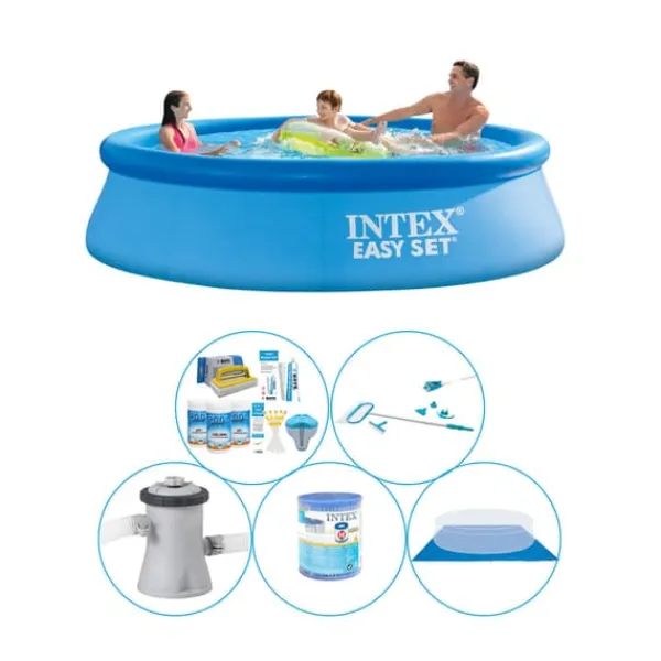Clearance Pool inklusive tillbehör - 6 delar - Intex Easy Set Rund 305x76 cm Pooler