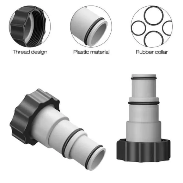 Hot Poolslangadapter - Intex - Poolkoppling - Anslutningar 1,5" och 1,25" - Plast - Hållbar Pool- & Spatillbehör