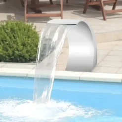 Best Poolvattenfall - Vattenfallblad - Metall - Kaskadeffekt - För Swimmingpool - Silver Fontäner & Dammar