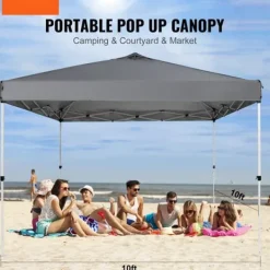 Hot Pop Up Canopy Partytält 10x10 fot med bärväska för camping, mörkgrått och lätt att transportera. Tält & Lusthus