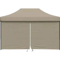 vidaXL Pop-Up hopfällbart partytält med 4 sidoväggar taupe