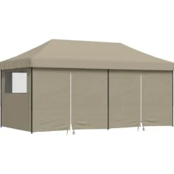 Hot Pop-Up hopfällbart partytält med 4 sidoväggar taupe Tält & Lusthus